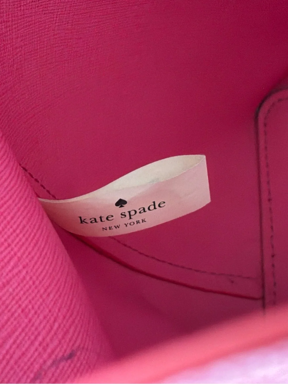 Kate Spade New York Scallop Leather Tote Bag Pink Large Shoulder Purse